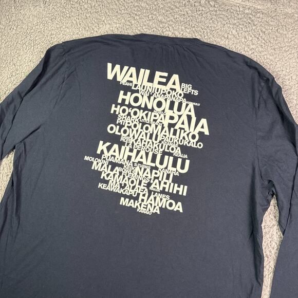 James Perse T-shirt Mens 4 (XL) Blue Long Sleeve Hawaii Graphic Made in USA - Picture 1 of 7